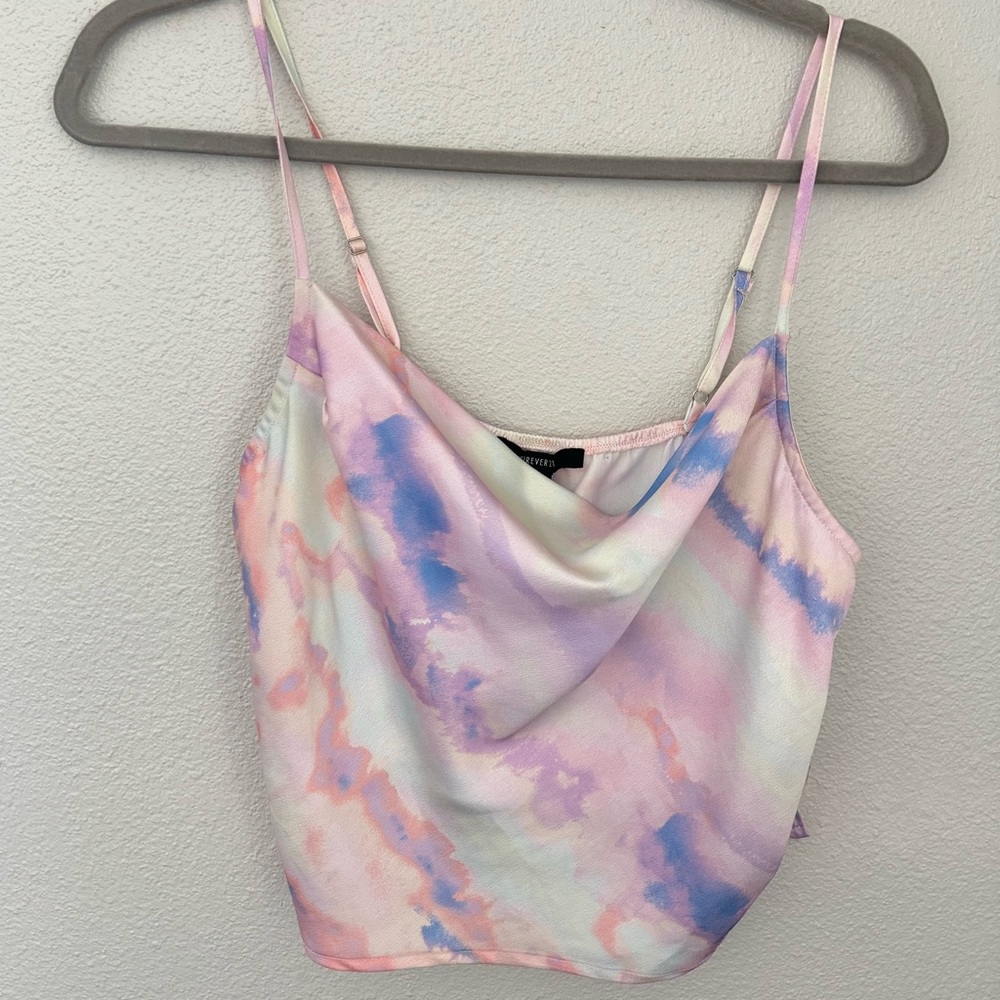Forever 21 Cotton Candy Colored Tank Top Adjustable Straps